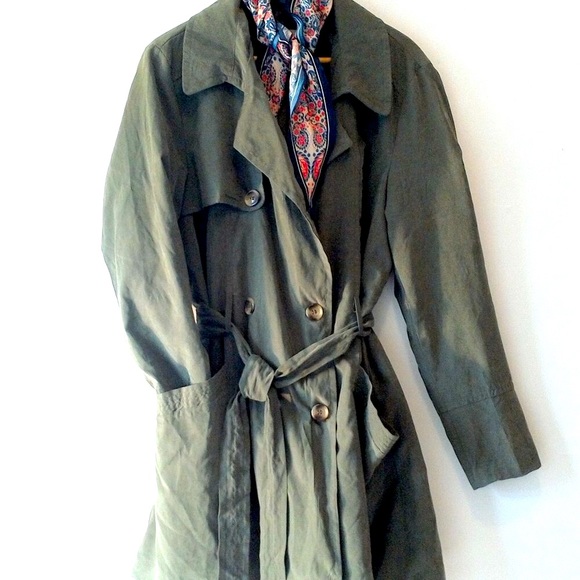 Lightweight Double Breasted 3/4 Length Faux Suede Belted Trench Coat - Picture 2 of 9